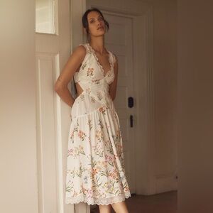 Anthropologie Open-Back Drop-Waist Midi Dress